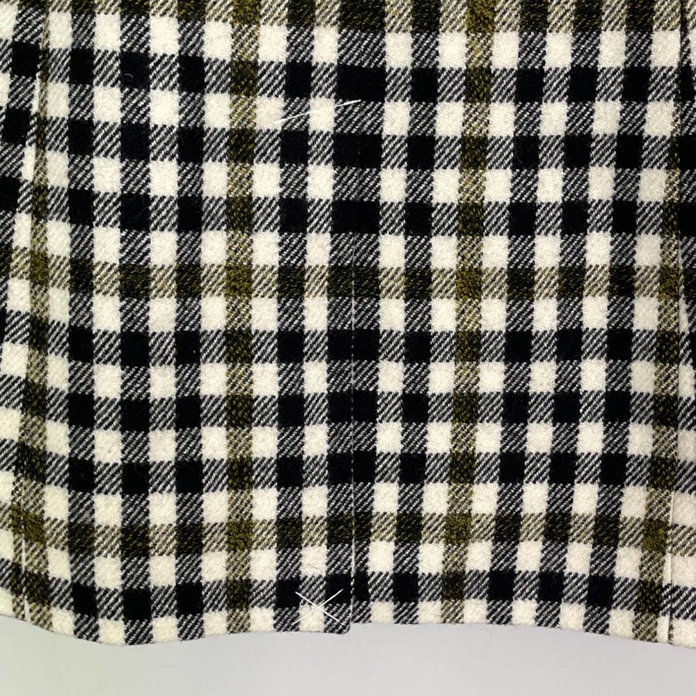 J. CREW | COAT MIDI PLAID BLACK CREAM WOOL SIZE 0 - Picture 9 of 11